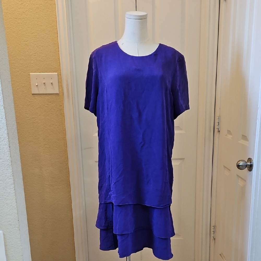 A Pea in the Pod Vibrant Layered Purple Maternity Dress Size Medium